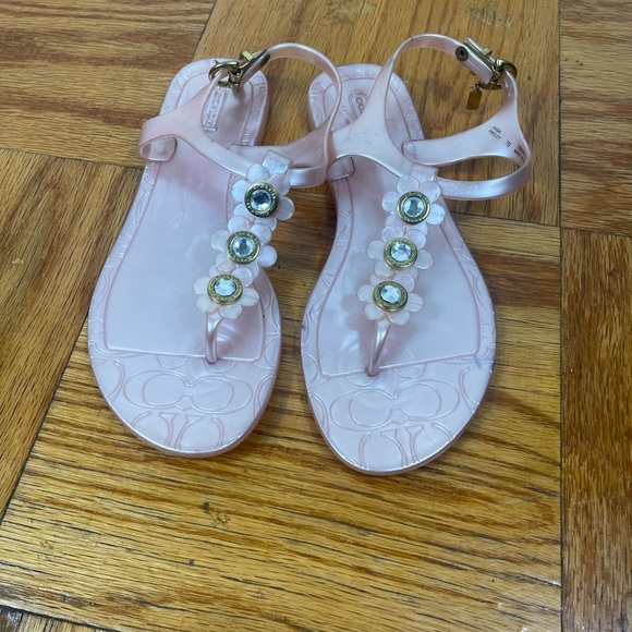 Coach Shoes - Coach "Paisley" flower jelly sandals size 7B